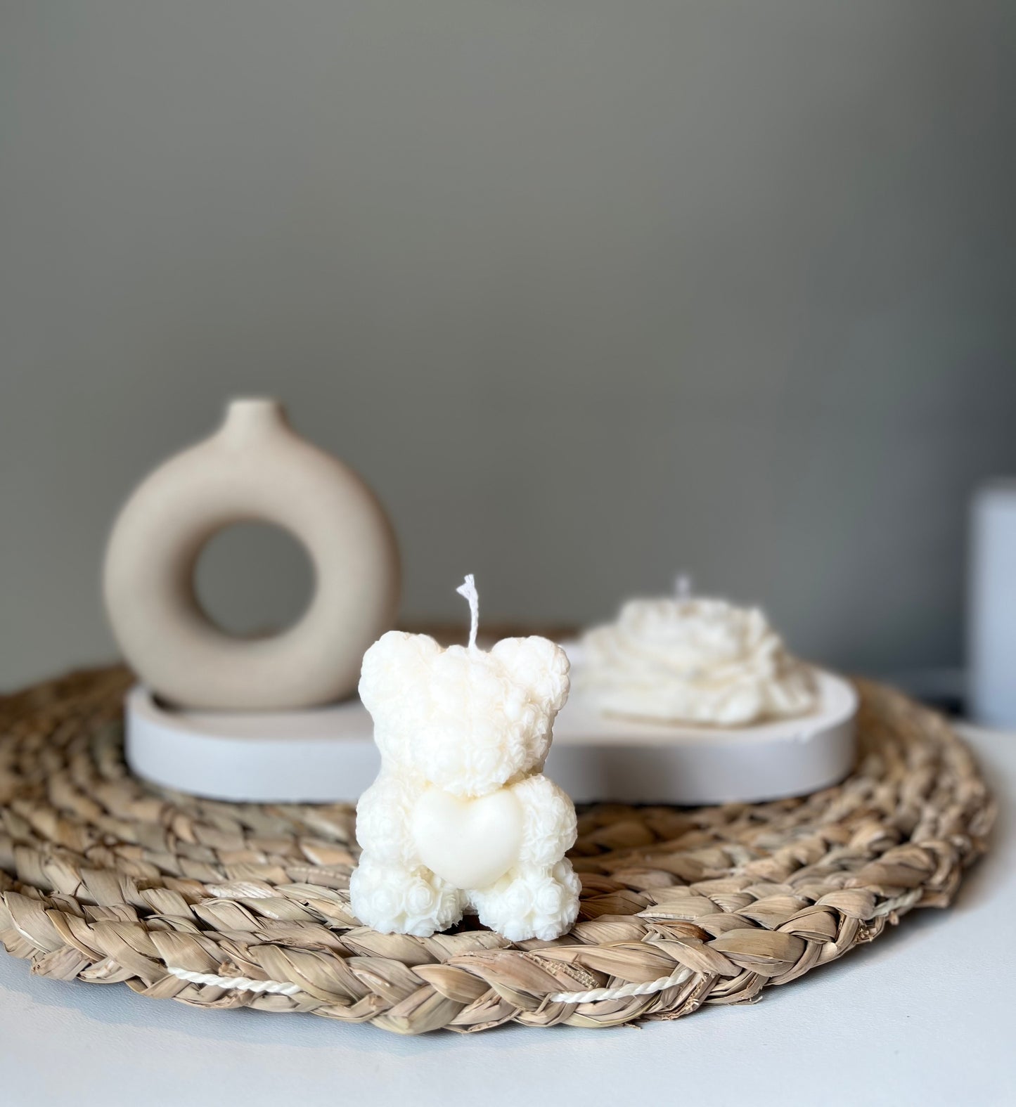 Rose Teddy Bear Candle