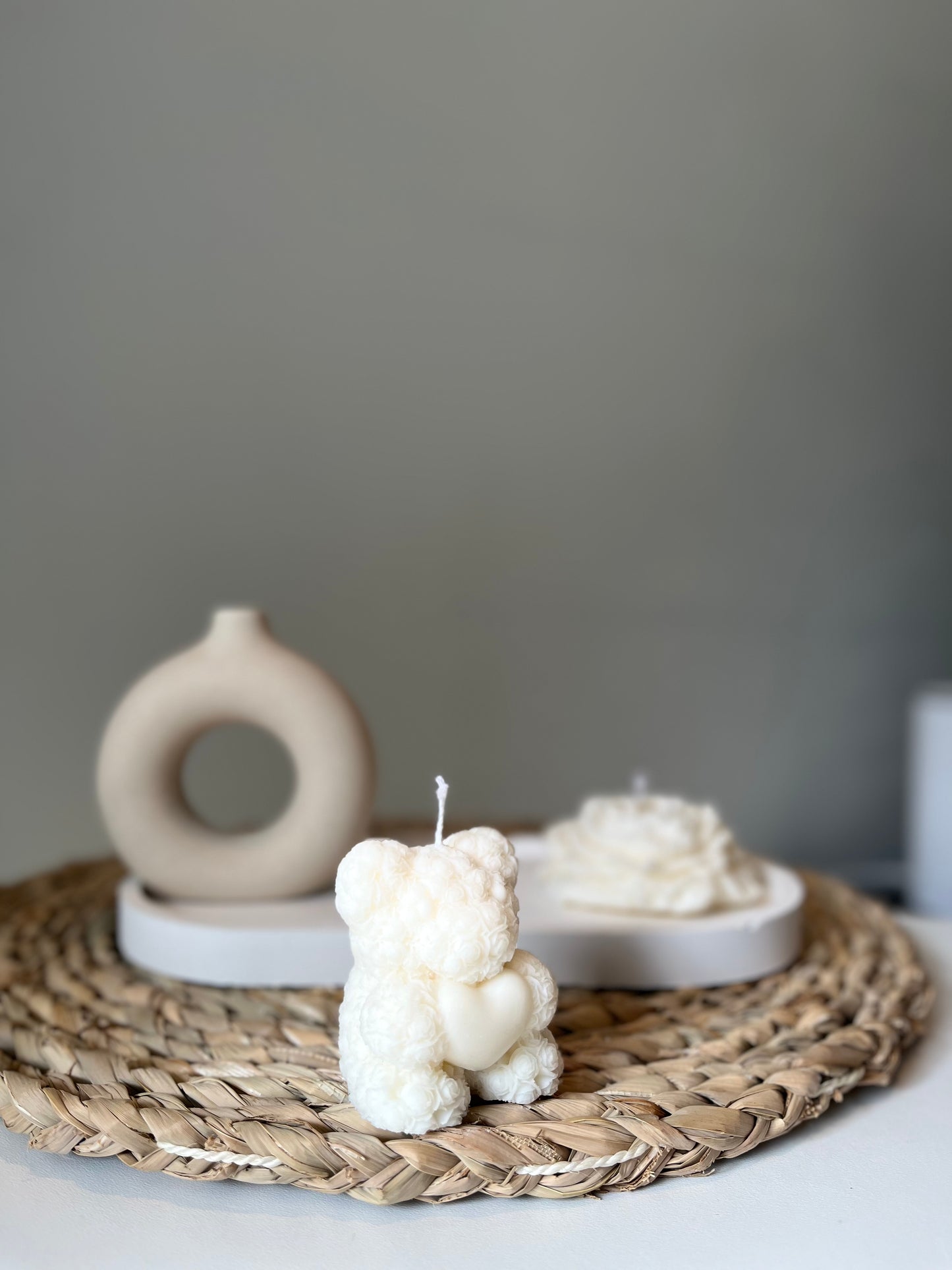 Rose Teddy Bear Candle